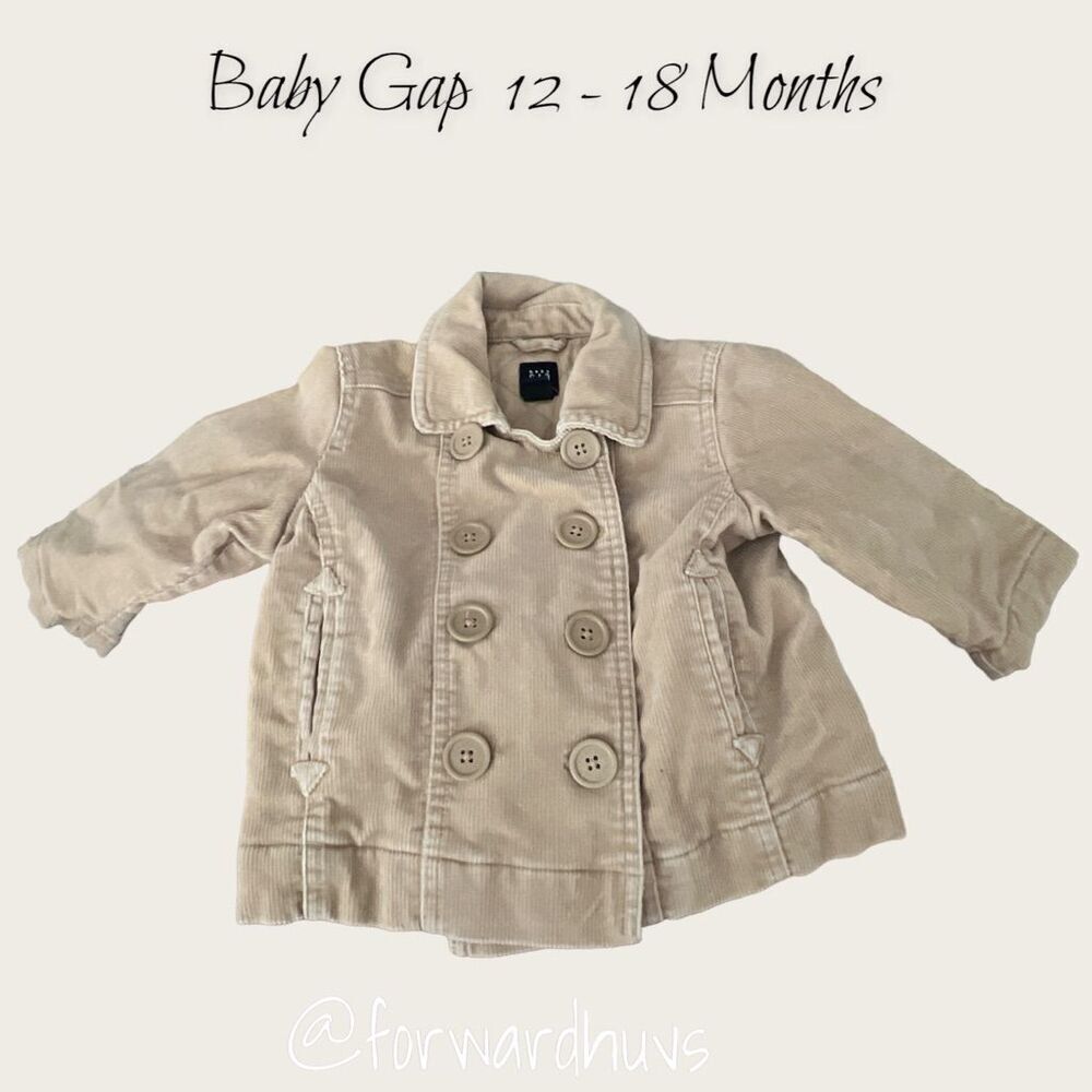 Baby Gap Tan Corduroy Pea Coat - 12-18 Months